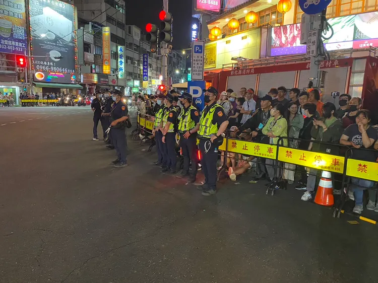 彰化縣警方出動近600名警力。民眾提供