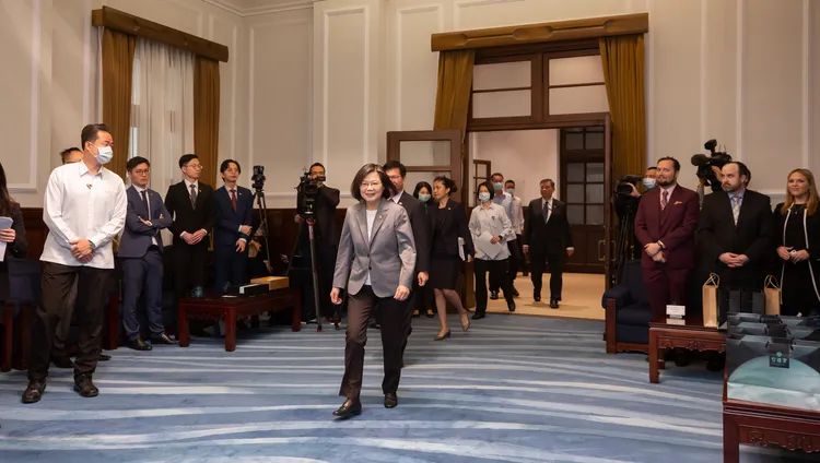 蔡英文總統府接見訪問團。府提供