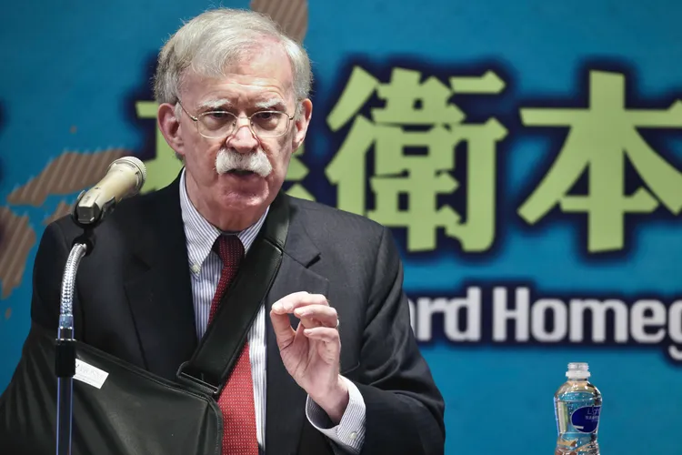 美國前白宮國安顧問波頓，在「海內外台灣國是會議」發表演說。林林攝