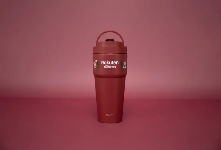 WOKY x 樂天桃猿渾圓杯聯名款「勇敢猿氣-深紅」。業者提供