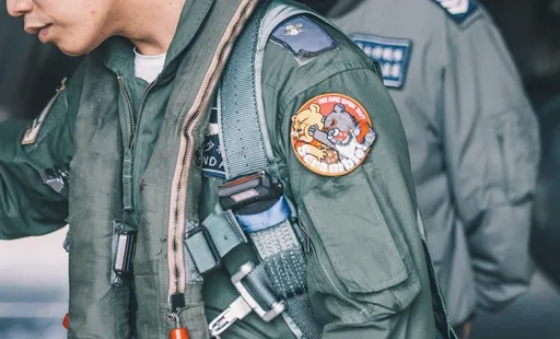 IDF飛官待命攔截共機 超帥!臂章秀「台灣黑熊痛扁小熊維尼」