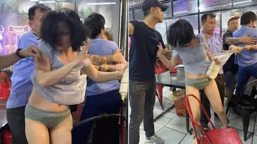 元配捉姦餐館戰小三　人夫攔不住！小三「被扒裙」狼狽落跑