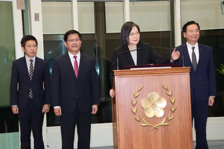 蔡英文說明出訪成果。鄭孟晃攝