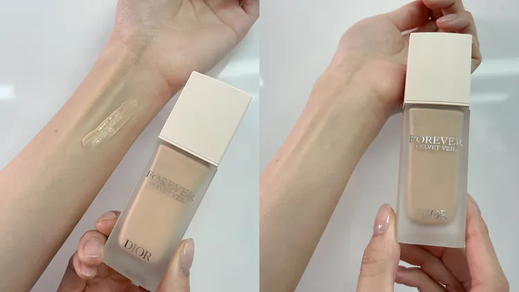 超完美持久柔霧飾底乳手部試色。張家玲攝