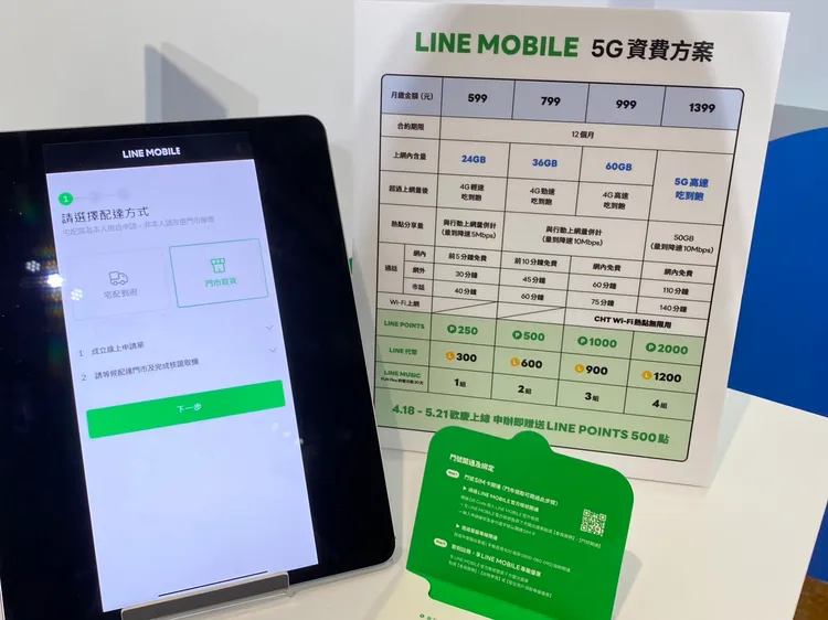 LINE MOBILE資費有4種。陳怡文攝