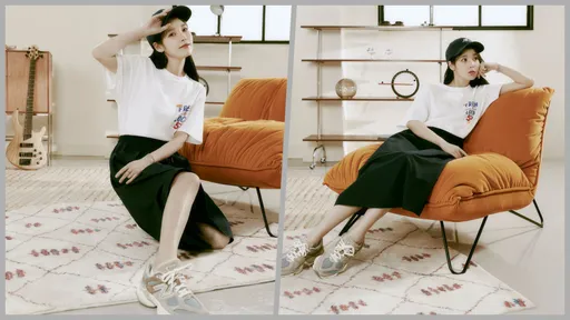 IU戀情幸福更顯青春 白衣黑裙踩復古鞋化身Y2K潮女