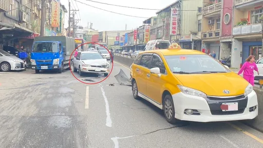新北阿北开车追撞小黄　气囊爆开保命仅脸部轻伤