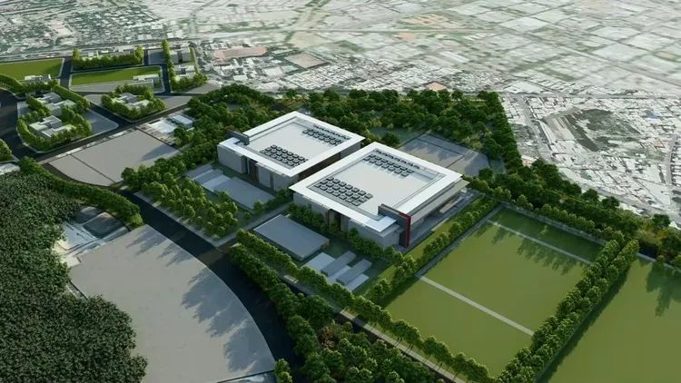 台積電在楠梓產業園區建廠模擬示意圖。高市府提供