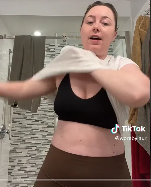 大胸部女子分享自己的困擾。抖音Lauren Scallen