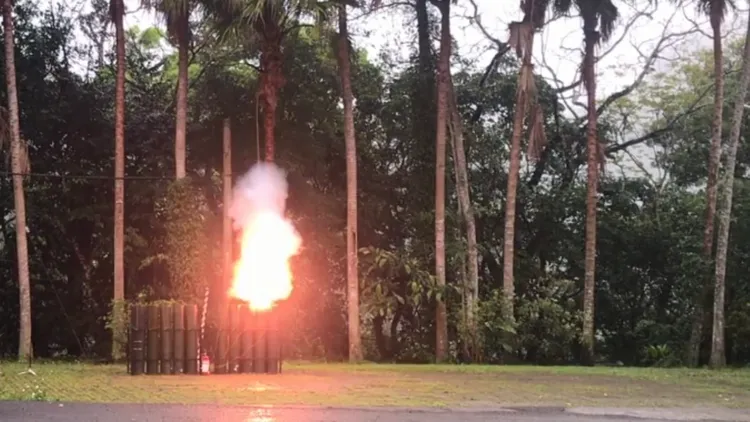 石門水庫焰彈增雨作業。北水局提供