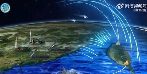 好怕怕!動畫出擊飛彈攻台灣 解放軍環台軍演真兇捏