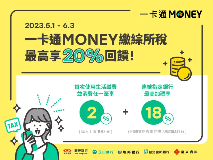 一卡通MONEY繳綜所稅完最高享20%回饋。讀者提供