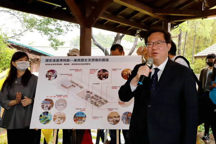 鄭文燦宣布漫博館落腳台中刑務所官舍群。文化部提供