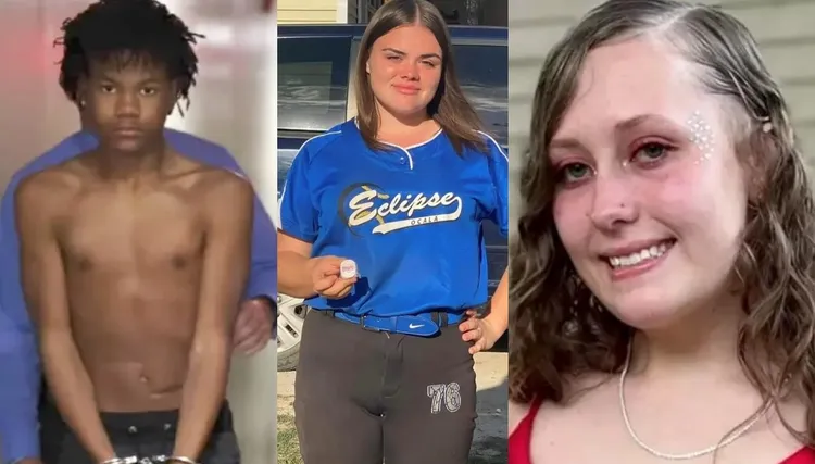 年僅12歲的凶嫌阿特金斯（左），3名被害少女中的蕾拉（中）與卡蜜勒（右）。翻攝Marion County Police Department