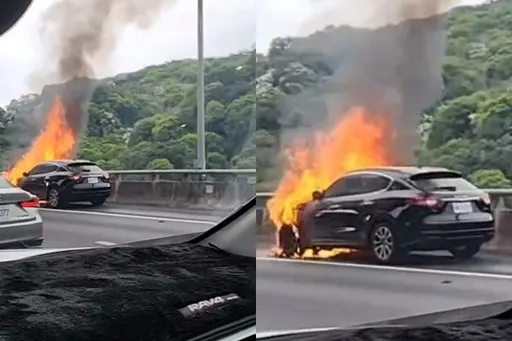 國1五楊高架「海神」成火球 超過5百萬燒光!網驚:目屎那滴