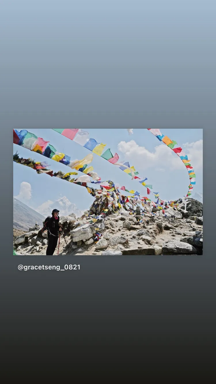 曾格爾近來也在尼泊爾爬山。引自曾格爾ＩＧ