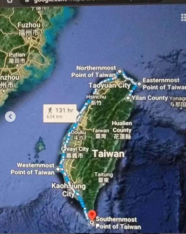 企鵝妹預計從宜蘭步行到屏東最南端。取自企鵝妹IG
