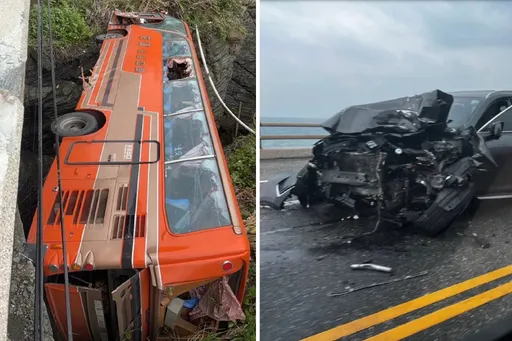 花蓮客運墜橋1死5傷!女乘客拋飛溪谷不治 車體「懸空卡山壁」驚險救援