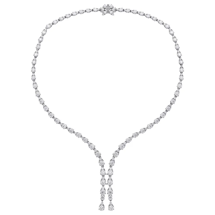 Aerial Teardrop 18K白金鑽石項鍊，5100萬元。品牌提供