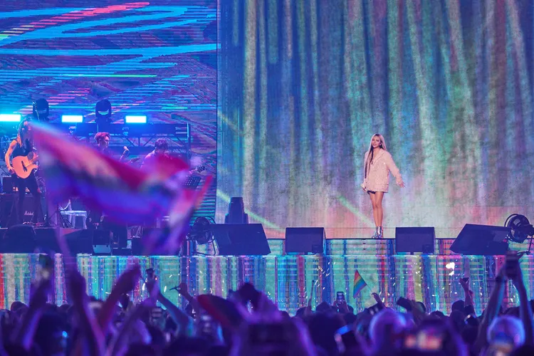 張惠妹高唱《彩虹》感動無數聽眾。聲動娛樂提供