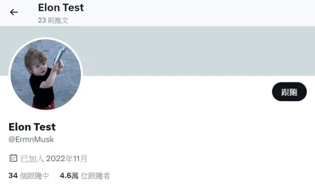 此帳戶被認為是馬斯克的分身帳戶。取自Twitter。