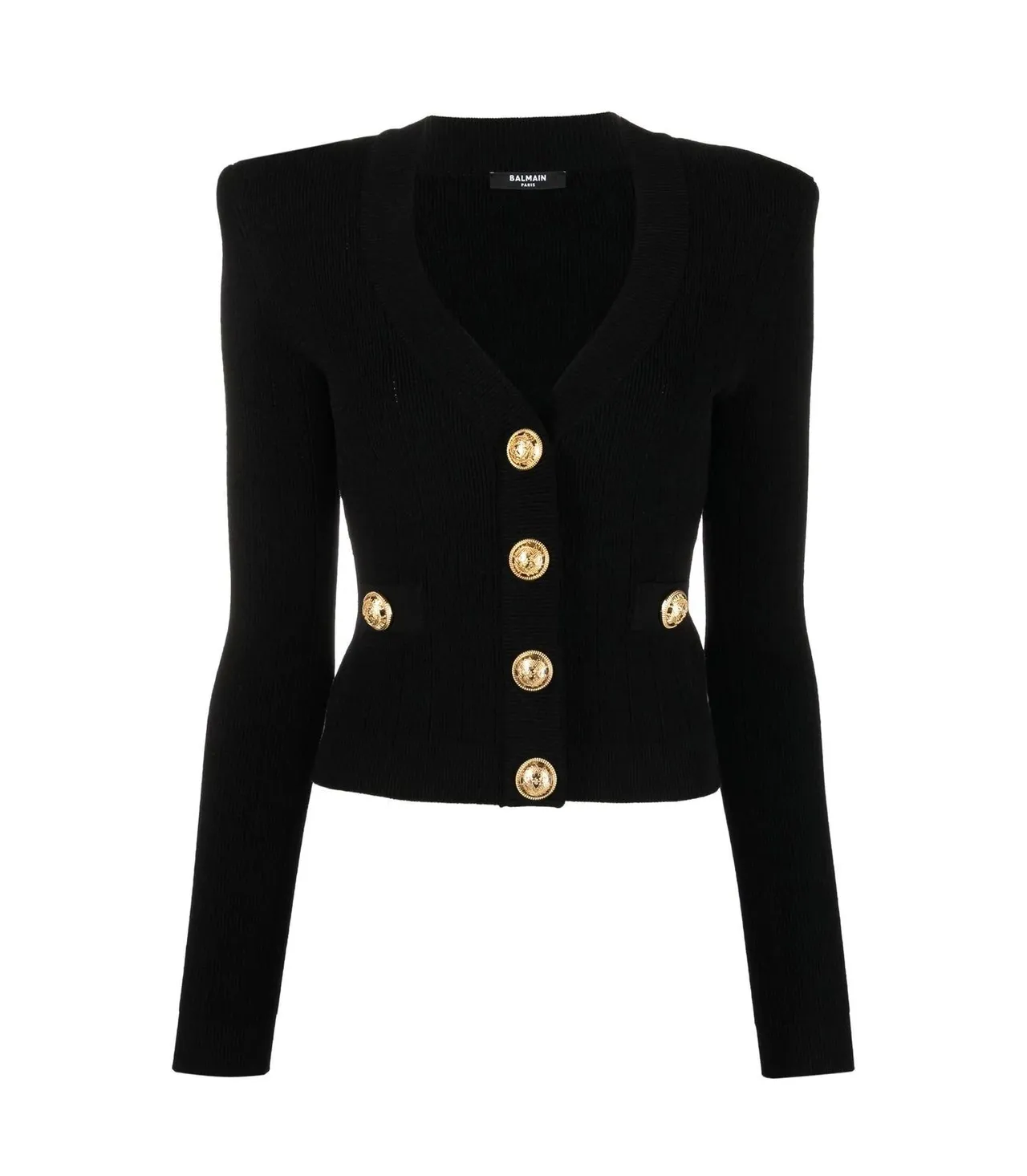 經典金釦 V 領針織長袖開襟衫,5萬8100元。品牌提供