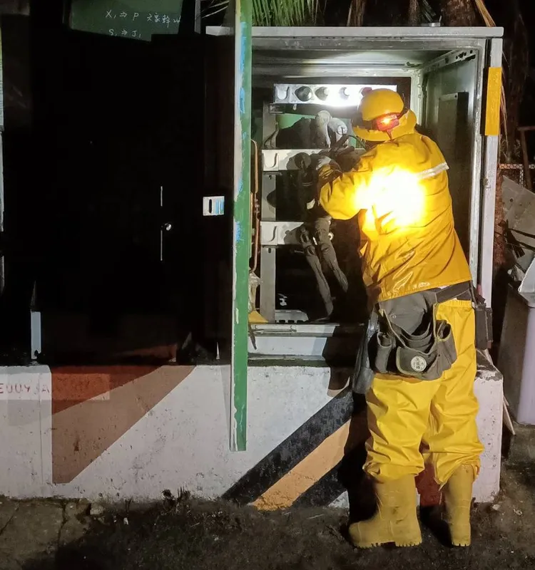 台電派員搶修。新竹區營業處提供