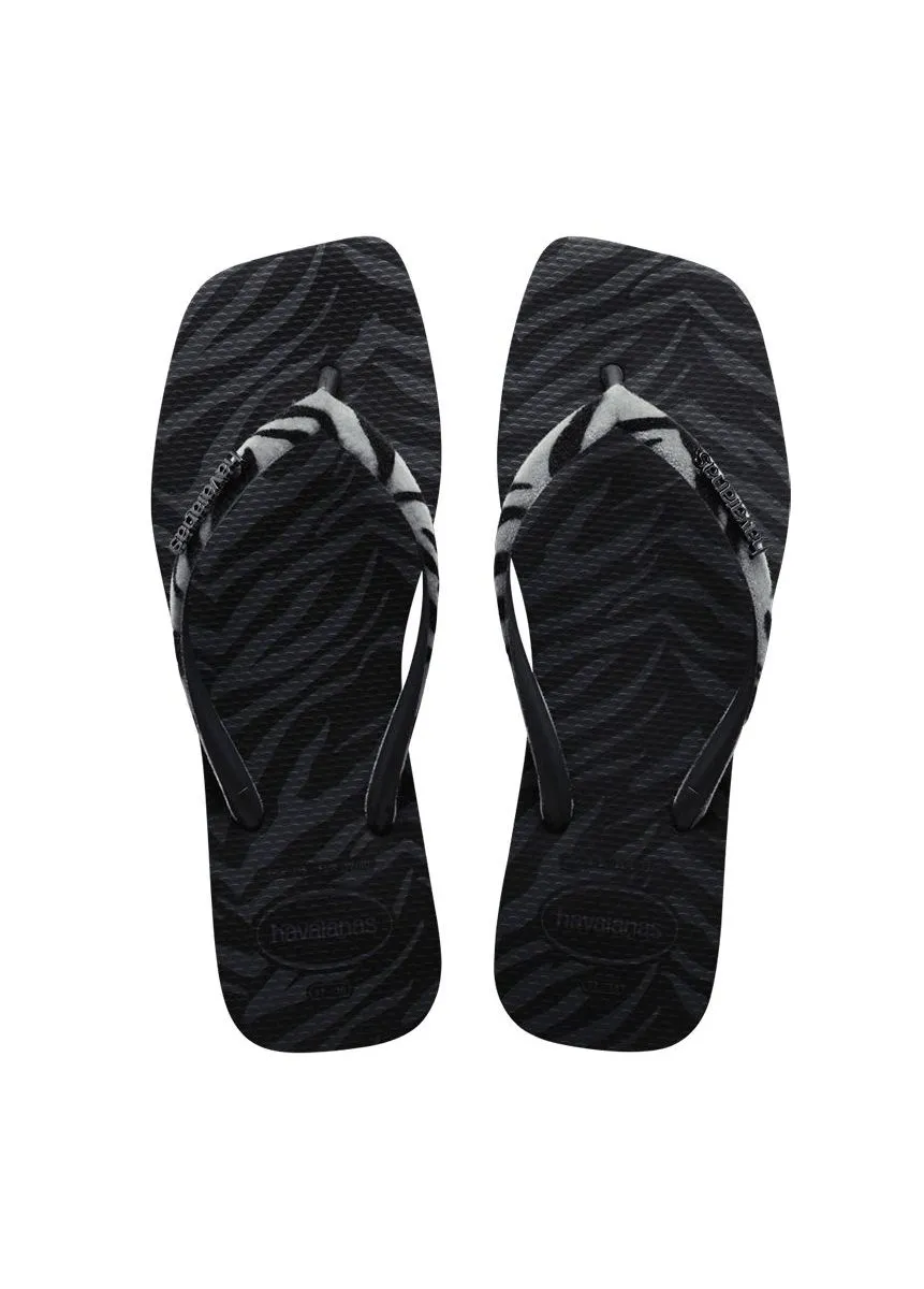 Slim Square Velvet斑馬紋方形拖,1150元。品牌提供