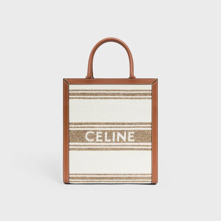 CELINE條紋布料及小牛皮迷你型直式Cabas手袋，5萬9000元。品牌提供