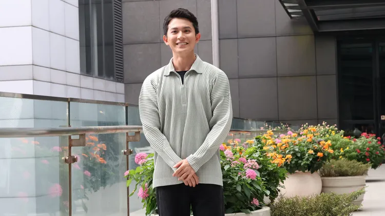 林暉閔身材練得頗壯碩。莊宗達攝