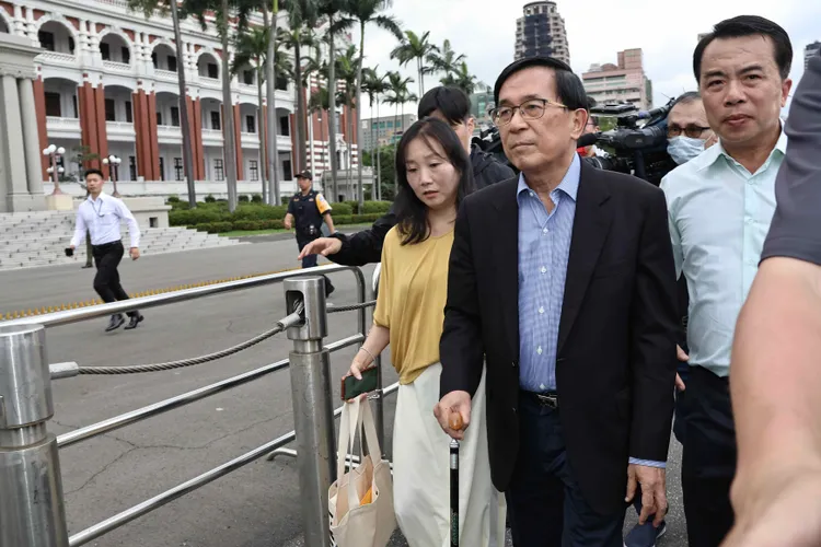 陳水扁昨日衝凱道替兒子陳致中請命。資料照片