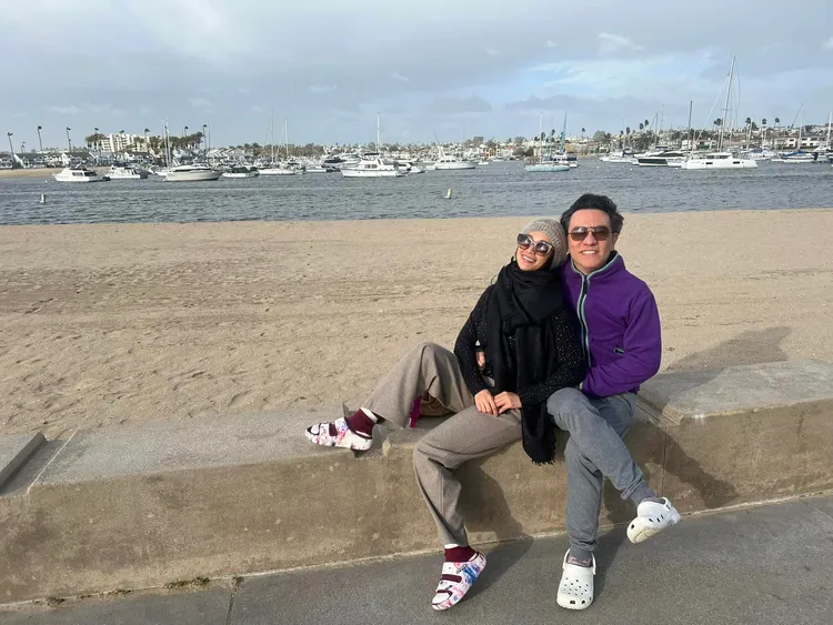 李蒨蓉和老公去年底一起到美國享受天倫樂。翻攝李蒨蓉臉書