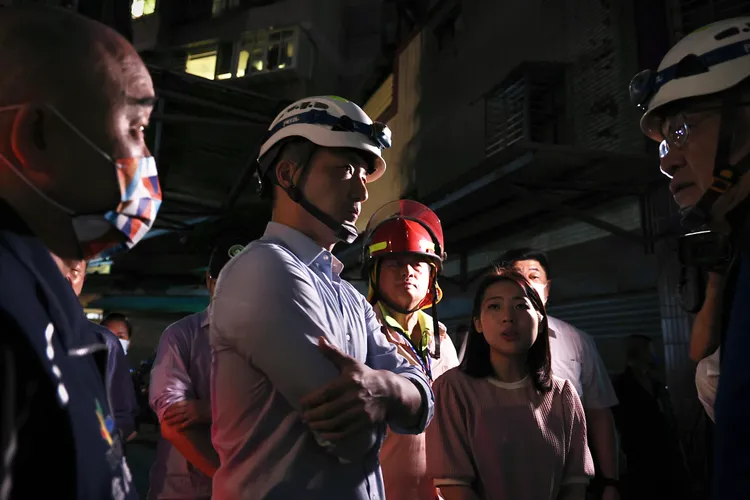 台北市長蔣萬安（中）到場關切。林林攝