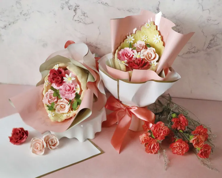 莓好人蔘花束蛋糕。大地酒店提供