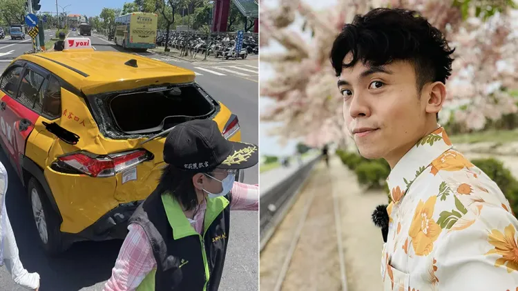 黃豪平昨遭砂石車撞飛甩出車！翻攝黃豪平臉書