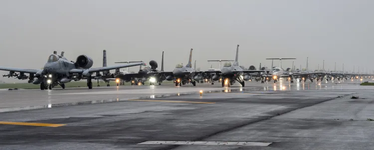 美軍本月初在南韓烏山空軍基地舉行演習。翻攝美軍臉書