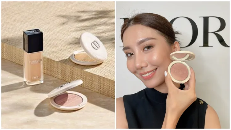 超完美持久亮采餅各2250元，右圖為Model示範#002閃耀玫瑰。左圖品牌提供、右圖張家玲攝