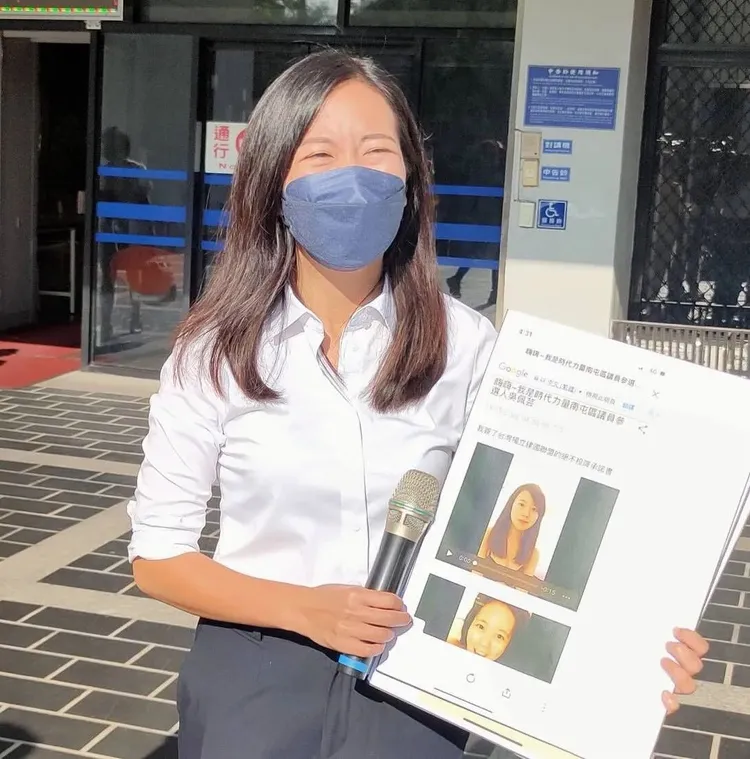 吳佩芸去年到地檢署提告，淚眼指控自己的私密片在選前遭有心人士外流。資料照片