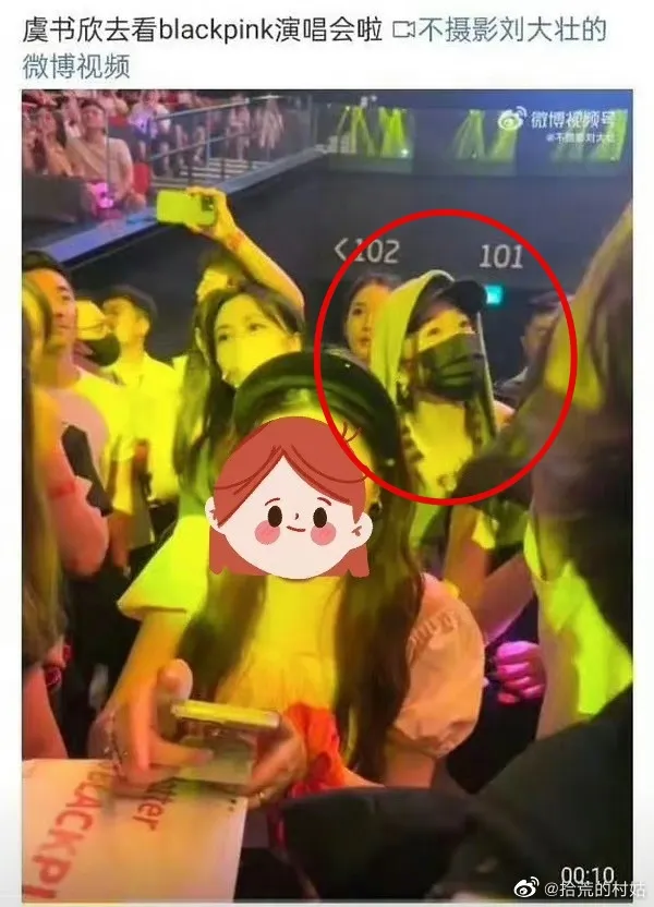 虞書欣全身包緊緊低調追星。翻攝微博