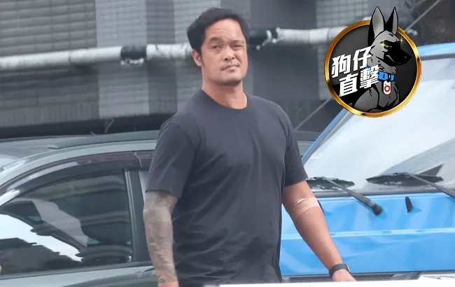 月薪120萬全壘打王林智勝左手挨針上繃帶，跛右腳駕292萬車進飯店做這件事！特勤中心攝