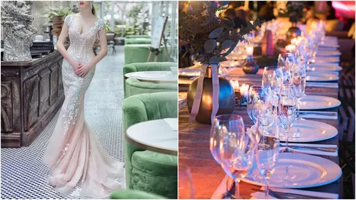 姊姊挑伴娘禮服!竟穿低胸裸紗「看得到內褲」 還換4套戴頭冠