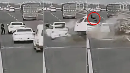 內線停車看爆胎「後面煞不及」　碰碰！駕駛剛下車就被撞飛斃命