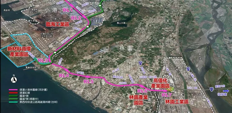 高捷小港林園線沿途將新增7站，預計2030年完工通車。高市府提供