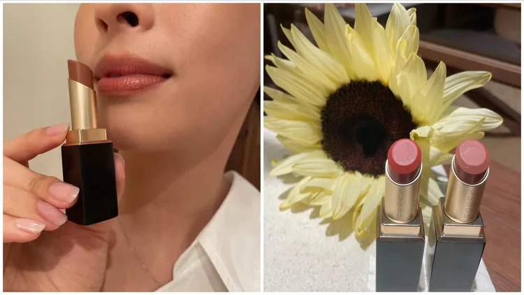 晶采柔艷唇膏#116（右圖左）、#117（右圖右），左圖為Model示範#117，各1900元。張家玲攝