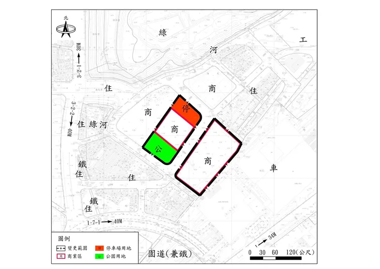 「左營高鐵科技之心」都市計劃案基地位置及變更後示意圖。讀者提供