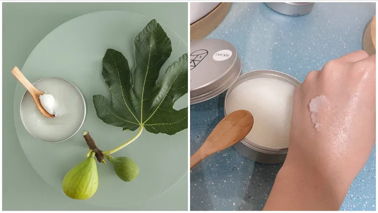 「初。身體磨砂膏」，200ml／2480元。左圖品牌提供、右圖張家玲攝