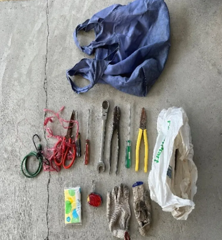 陳嫌犯案使用工具。警方提供