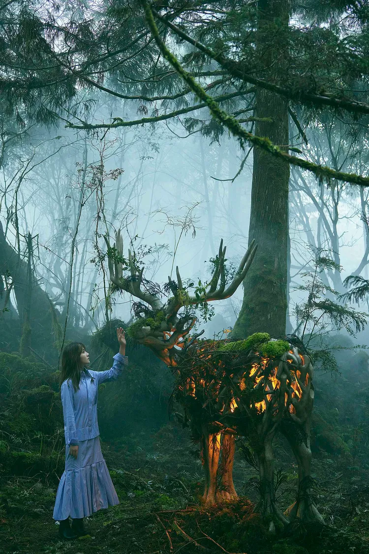 梁靜茹在山林中拍攝《麋鹿》MV。澤山音樂娛樂提供