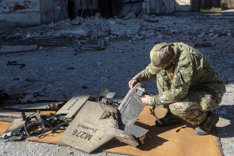 烏克蘭多次擊落俄軍的無人機。路透社資料照片