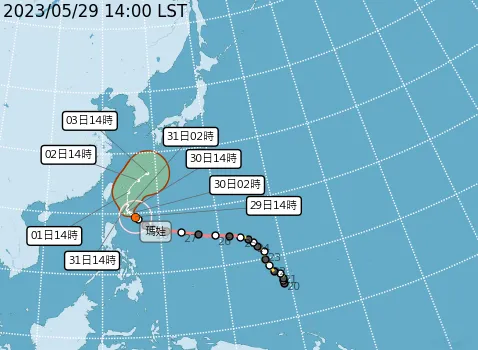 瑪娃估沿台灣東方海面北上　近4年無颱風中心登陸紀錄